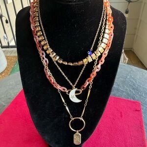 Anthropologie/ Jennifer Miller stackable Crescent/Moon Pendant Necklace